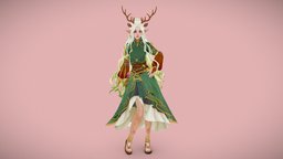 Deer cat, videogames, deer, adventure, cgi, druid, nature, anthropomorphic, gamedevelopment, digitalart, 3danimation, mafubash, enchantedforest, greeneyes, whitehair, fantasycharacter, handpainted, animation, characterdesign, 3dmodel, fantasy, sketchfab, hand, lady, magic, foxycatgirl, sweetandstrong, cutebutfierce, 3dmodelcharacter, artisticcreation, mysticalworld, ghzala, forestprincess, perfectrigging