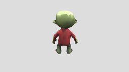 Chibi Zombie A chibi, sd, zombies, lowpolymodel, polyart, cartoon, halloween