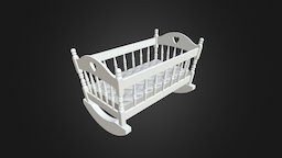 Baby crib bedroom, furniture, fanart3d, baby-crib