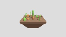 Low Poly Desert grass, plants, cactus, desert, foliage, nature, low, poly, rock, lowpolycactus