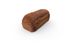 Bread with Sunflower Seeds food, oven, bread, seeds, photogrammetry, village, model-529-hp, noai