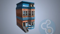 Stylized Building 03 unreal, theorystudios, unity, cartoon, blender, building