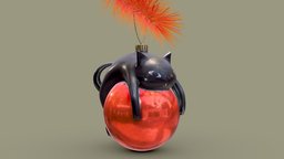 Cat ornament cat, ornament, christmas, christmastree, catandball
