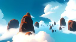 Stylized Cloudy Sky 015 scene, sky, 360, clouds, level, rose, day, sunny, panorama, leveldesign, casual, dreamy, 6k, wallpaper, skybox, cloudy, cubemap, cartoon, stylized, blue, anime, environment, noai, createdwithai