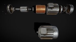 Electric Motor (super realistic) rotor, fan, coil, motor, vr, wire, machine, copper, bearing, stator, electric
