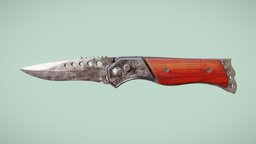 Pocket Knife PBR cute, household, switch, metal, flick, cutter, slice, foldable, pocketknife, foldingknife, weapon, knife, blade