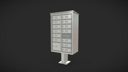 Community Mailbox mail, community, mailbox, box, postoffice, highpoly, noai