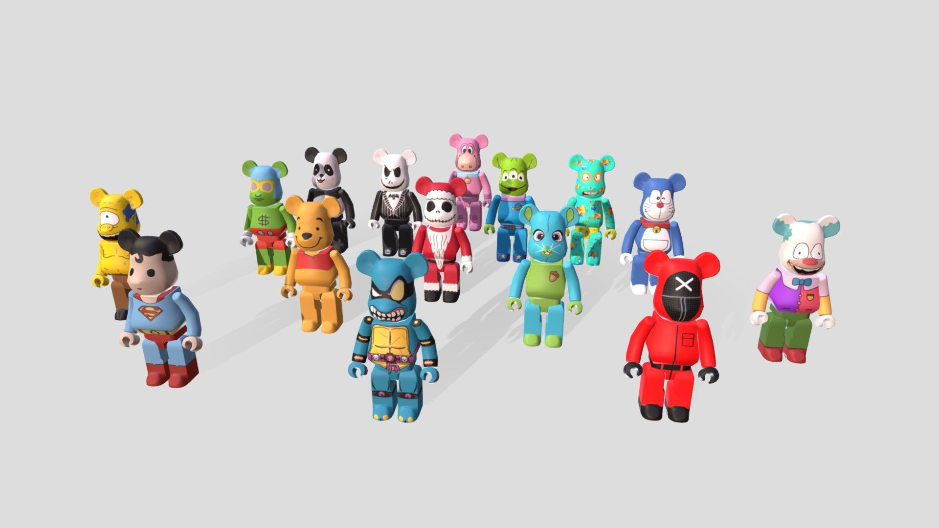 Bearbrick Pack Low Poly - 3D model by Tim Filin (@Tim.Filin) 3d model