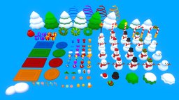 Christmas Props drink, toon, snowman, cookie, santa, snow, christmas, candy, holiday, brush, box, gingerbread, fir, carpet, newyear, socks, cartoon, stylized