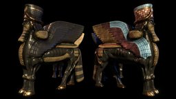 Lamassu Persian (4 Models) statue, babylon, xerxes, persian, darius, lamassu, persepolis, achaemenid