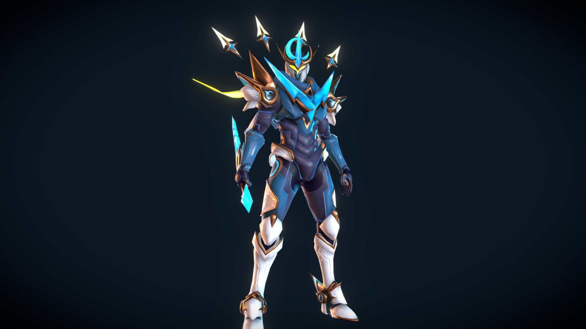 I made this character in Blender 3.1. 2
This is fanart from a Mobile Legends hero named Gusion.

Ready on (fbx, glb, collada, obj, blend)

If you buy this model you will get:

Unrigged Model (blend, fbx, obj)
Rigged Model (Constraint) (blend, fbx, obj, collada, gltf)

And you will get: 3 Basic Animation
- Idle
- Run
- Rise

If you don’t mind don’t forget to leave a like and a comment.

Thankyou !! - Gusion - Cosmic Gleam - Buy Royalty Free 3D model by ridho.mnf 3d model