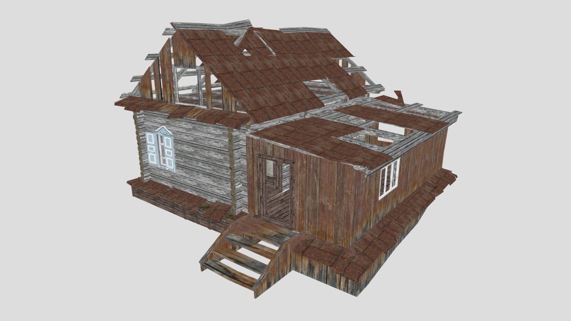 Some objects include countless textures that'll require your to create multiple materials that evidently form into one tremendously large file size&hellip;the key aim here is to reduce material file size for game engines (e.g. GoDot, Unity, ect)&hellip;you can accomplish this by merging all texture into one with the assistance of Blender Texture Paint and the application Materialize to reproduce its pbr texture maps :D 

Please remember to credit the original creator as well as myself&hellip;under the CC Atubution you may use this object in your commercial projects, a credit(s) is only required 

&ldquo;Old vilage house_LOD_0