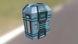 Scifi Props Hexagon Barrel Container Box object, crate, hexagon, fiction, barrel, deco, treasure, loot, props, science, box, metallic, asset, game, scifi, low, poly, decoration, modular