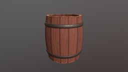 Hand Painted Barrel barrel, medieval, painted, handpaintedtexture, maya, handpainted, lowpoly, hand, handpainted-lowpoly