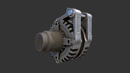 Electric Dynamo/Alternator device, gadget, motor, metal, engine, part, dynamo, 3dsmax, vehicle, lowpoly, electric, gameready