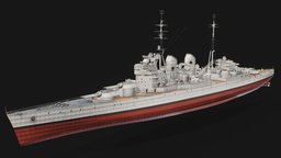 HMS Hood 1942 Refit battleship, cruiser, warship, hood, battle, battlecruiser, hms, substancepainter, substance, ship