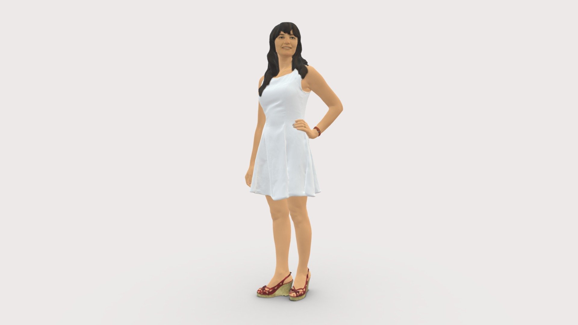 We provide unique 3d scanned models with realistic proportions for closeup and medium-distance views in artworks, paintings and classes. As well as architectural visualization projects.

Main features:




high-end realistic 3d scanned model;

realistic proportions;

highest quality;

low price;

saves you time for more time in landscaping and interiors visualization.

FEATURES 




3d scanned model 

Extremely clean

Edge Loops based

smoothable

symmetrical

professional quality UV map

high level of detail

high resolution textures

real-world scale

system unit: cm

TEXTURES 




Textural Resolution: 4096 x 4096

Color Map

The model is suitable for stereolithography 3d printing 

The model is also ready for fullcolour 3d printing - Woman In White Dress 0451 - Buy Royalty Free 3D model by 3DFarm 3d model