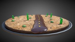 Cookie Cake Desert cake, cactus, desert, cookie, chips, chocolate, dessert, icing, syrup, rockcandy, lowpolydessertchallenge