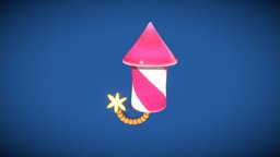Big Firework red, cartoonish, fireworks, cartoon, blender, pbr, stylized