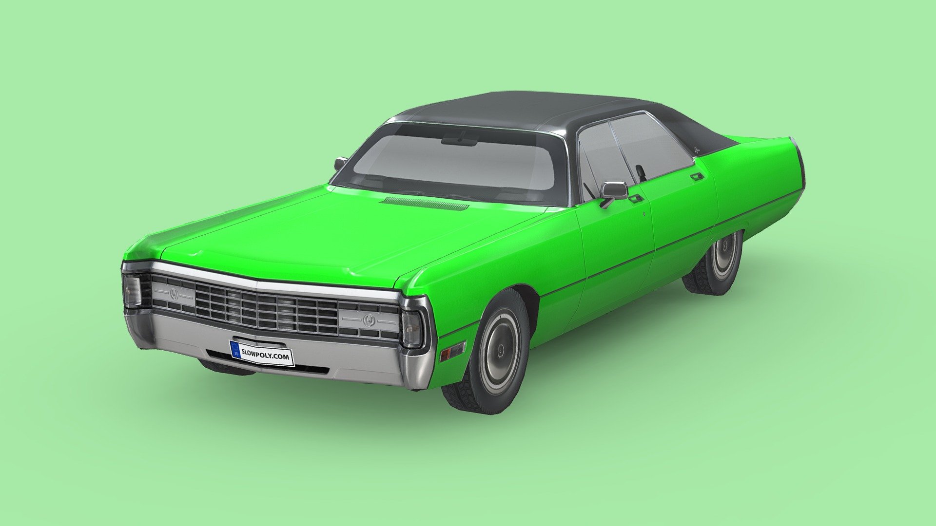 Low poly car with nice geometry and surface flow, realistic looking with high-quality textures.

Buckle up and join the ride with our incredible 3D model car! With few polygons, it’s light, flexible, and realistic. High-quality textures bring it to life. Effortlessly integrate it into any project and let your creativity soar. Get ready for a thrilling journey!

If you love this 3d model and curious about how it’s done, visit our tutorial here: https://www.slowpoly.com/l/course unlock the technique, tool and trick to crafting this detailed-looking low poly car now! - Chrysler Imperial LeBaron 4-door hardtop 1971 - Buy Royalty Free 3D model by slowpoly 3d model