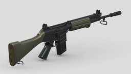 FN CAL High-poly rifle, grenade, assault, high, soldier, revolver, army, handgun, carbine, generic, semi, long, submachine, defense, equipment, firearm, vr, bullpup, ar, firearms, automatic, machine, battle, pistol, sniper, launcher, personal, semi-automatic, weapon, asset, game, 3d, low, poly, military, shotgun, gun, gear, war, "light", "multiple-barrel"