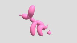 Balloon Dog Pooping modern, cute, dog, printing, figure, pet, balloon, deco, pink, poop, pooping, 3d, art, animal, decoration, sculpture, plastic