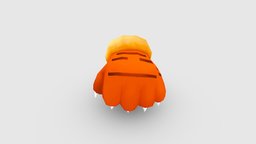 Cartoon tiger paw glove Low-poly 3D model cute, children, clothes, claw, performance, talon, lovely, paw, acting, lowpolymodel, apparel, garments, handpainted, cartoon, animal, stylized, clothing