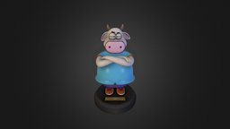 High-Poly Cartoon Cow cow, toon, kia, kiamotors, character, cartoon, animal, characterdesign