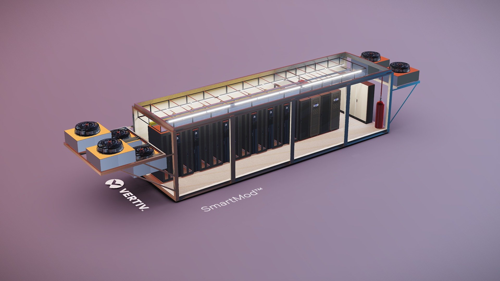 Prefabricated buildings for a wide variety of applications and industries, designed as easily transportable, preassembled modules for rapid deployment. The SmartMod™ is specially designed with data center managers’ needs in mind, offering an intelligent, rapidly deployable, prefabricated enclosure for modular data centers 3d model