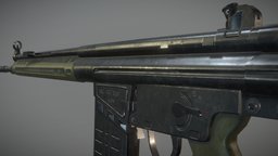 G3 Low poly warcraft, rifle, g3, pbr-texturing, weapon, modeling, lowpoly, military, gun, war