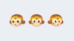 Monkey King Animoji monkey, cute, kids, myth, vr, ar, commission, king, chinese, animoji, low, poly