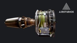 (Airbus A320) Airplane Enigne Turbofan airplane, aircraft, airbus, engine, airplanes, turbofan, airbus-a320, airplane-engine, a320-engine, airbus-a320-engine, airplane-part