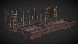 Soviet 13-401 Train Cargo Platform wheel, train, red, platform, soviet, cargo, vehicle, pioner, 13-401