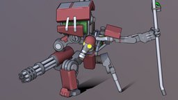 Dieselpunk War-Apparatus oil, heart, mech, machinery, motor, broken, gatling, russian, 3ds-max, russia, machine, outline, 20th-century, photoshop, stylized, gun, war, robot