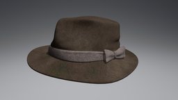 Pork Pie Hat (Dark Brown) hat, cap, headwear, blue, porkpie