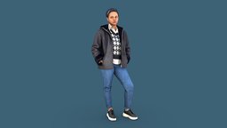 Girl in Plaid Vest school, people, university, standing, photorealistic, urban, college, femme, teen, woman, casual, teenager, schoolgirl, tourist, crowd, girl, female, student, street, cityzen, biracial