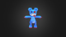 Blue Teddy bear, toy, blue
