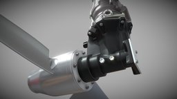 RAT (Ram Air turbine) 3d model rat, cad, aviation, ammo, fbx, aircraft, 3d, lowpoly, model, a320neo, ramairturbine, aircraftmaintence