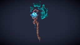 Shaman Staff (artstation challenge) staff, spirit, gamedev, magical, artstation, blender-lowpoly, artstationchallenge, substancepainter, handpainted, blender, lowpoly, blender3d, stylized, dragon