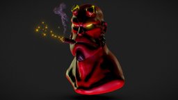 Cartoon Hellboy diablo, demon, hell, hellboy, blender, creature, zbrush