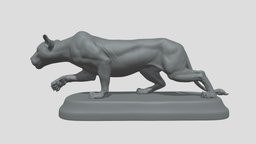  miniature, african, decor, lion, statue, lioness, animal, sculpture
