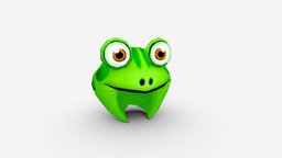 Cartoon frog hat hat, kids, cap, children, frog, doll, clothes, lowpolymodel, hand-painted, clothing