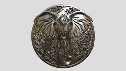 elephant medallion for casting jewellery, elephant, jewel, animals, jewelry, pendant, mammal, god, buckle, medallion, casting, printable, necklace, brooch, ganesh, pendent, coulomb, vinayagar