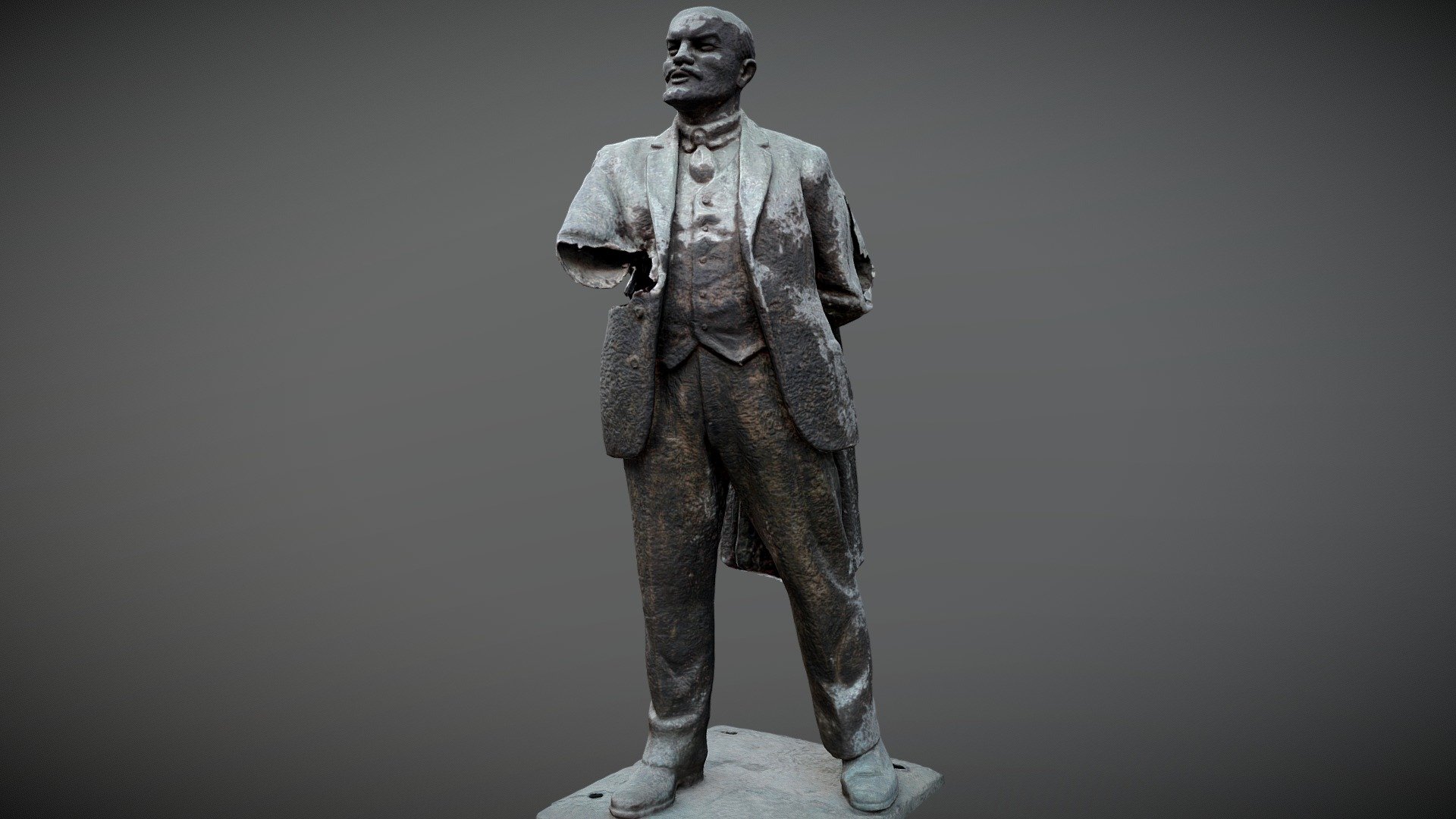Lenin statue with a missing arm, located in Tirana, Albania. Rare heritage of the USSR as many of the leaders' statues has been destroyed since 1991.


Lenin, like Stalin, triggers a lot of criticism. Nevertheless, it will always be part of our european history and heritage.


LOD0 IS 35K tris and 8k textures diffuse/normal/metalness/roughness
LOD1 IS 14K tris and 4k textures diffuse/normal
LOD2 IS 2837 tris and 2k textures diffuse/normal

4k render of LOD2 (left) and LOD1 (right) :

 - Lenin statue - 3 LOD - Albania Heritage - Buy Royalty Free 3D model by 3Dystopia (@Dystopia) 3d model