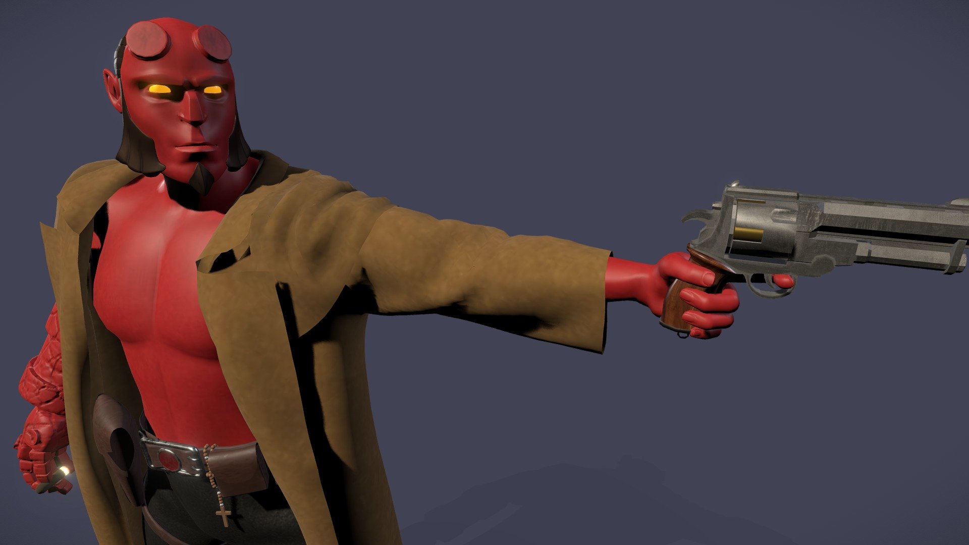 Little project made to explore asymmetrical rigging and cloth/rigid body simulations.
Model made on maya. Textures made on Substance Painter 3d model