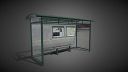 busStop bench, glas, sweden, bus, sl, metal, stockholm, tourist, streetprop, substancepainter, substance, unity, 3dsmax, street