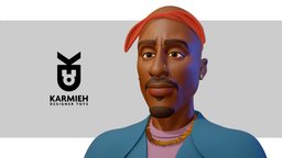 Tupac Amaru Shakur 2pac, tupac, hiphop, tupac-shakur, 2pac3dmodel, sculpture, sculpting-3d