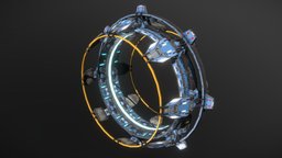 Scifi Jumpgate Type I gate, starship, game-ready, jumpgate, msgdi, pbr, lowpoly, scifi, ship, space, spaceship, noai