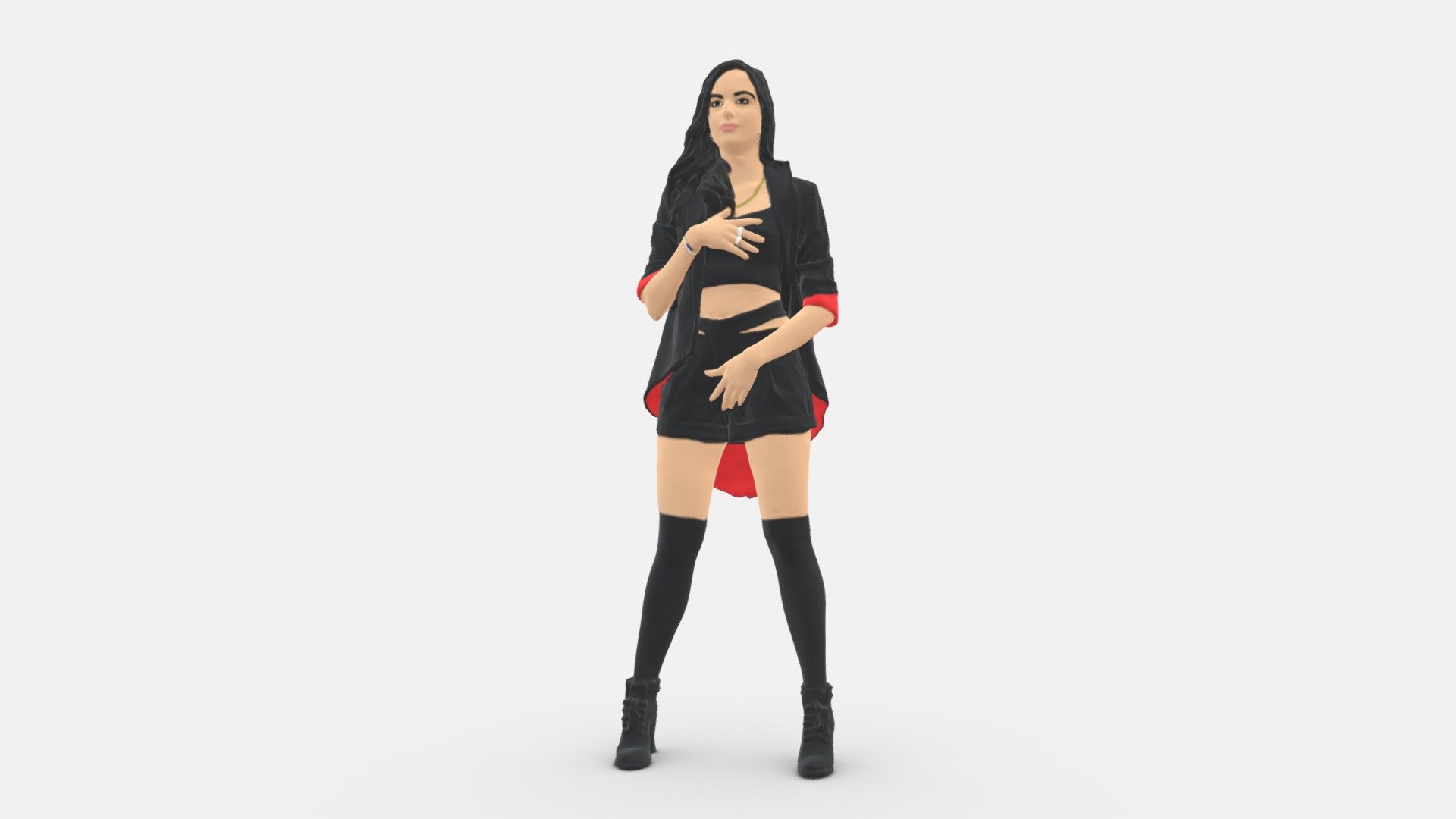 We provide unique 3d scanned models with realistic proportions for closeup and medium-distance views in artworks, paintings and classes. As well as architectural visualization projects.

Main features:




high-end realistic 3d scanned model;

realistic proportions;

highest quality;

low price;

saves you time for more time in landscaping and interiors visualization.

FEATURES 




3d scanned model 

Extremely clean

Edge Loops based

smoothable

symmetrical

professional quality UV map

high level of detail

high resolution textures

real-world scale

system unit: cm

TEXTURES 




Textural Resolution: 4096 x 4096

Color Map

The model is suitable for stereolithography 3d printing 

The model is also ready for fullcolour 3d printing - Brunette girl in high boots 0336 - Buy Royalty Free 3D model by 3DFarm 3d model