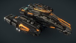 Arcblast 3dcoat, pbr-texturing, 3dsmax, lowpoly, sci-fi, spaceship